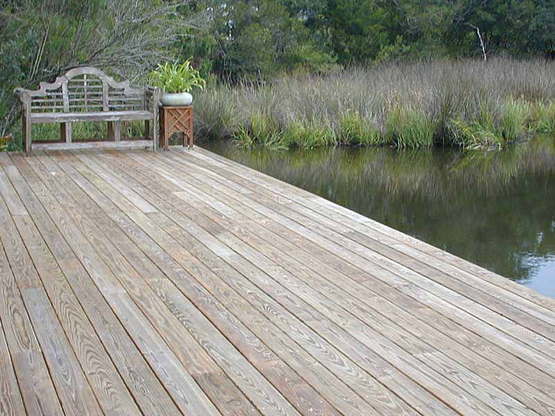 Dock with Lutyens bench on Ebo saltwater lagoon